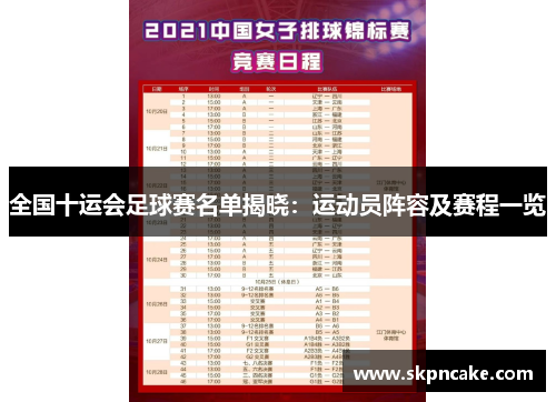 全国十运会足球赛名单揭晓：运动员阵容及赛程一览